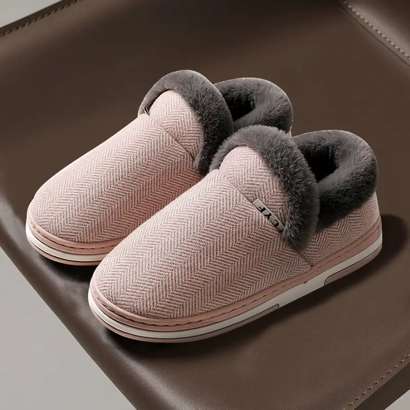 Men's Cotton Slippers Winter New Indoor Home Use Warm Thick-Soled Non-Slip Home Elderly Bag Heel Plush Cotton Shoes - Image 4