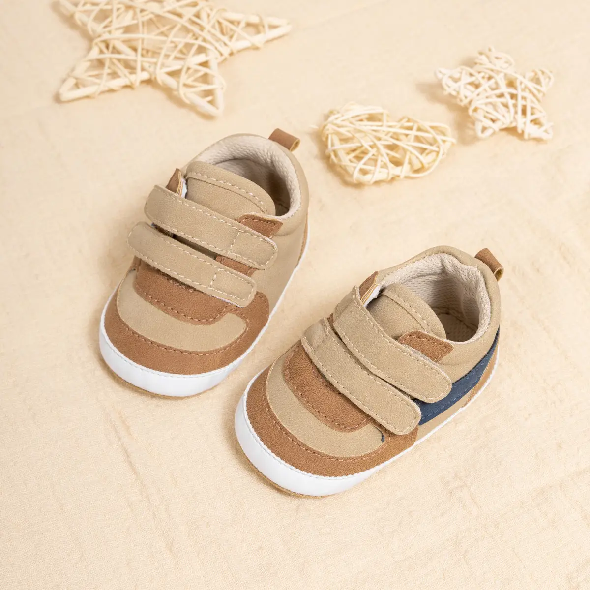 2025 Baby Velcro Shoes for Toddlers Brown Blue