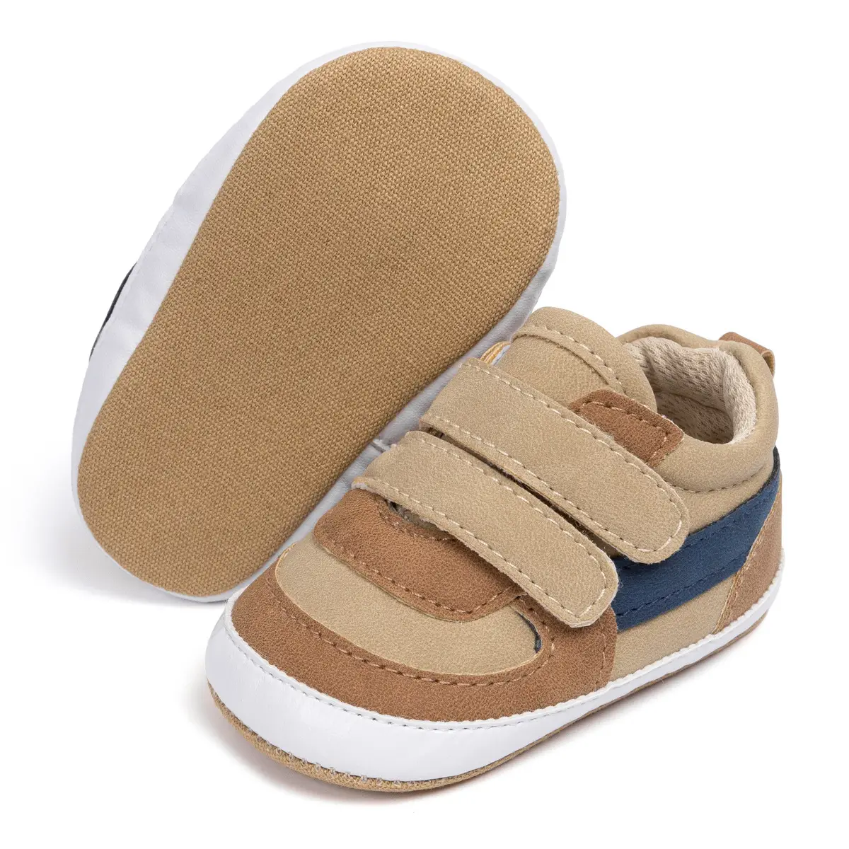 2025 Baby Velcro Shoes for Toddlers Brown Blue