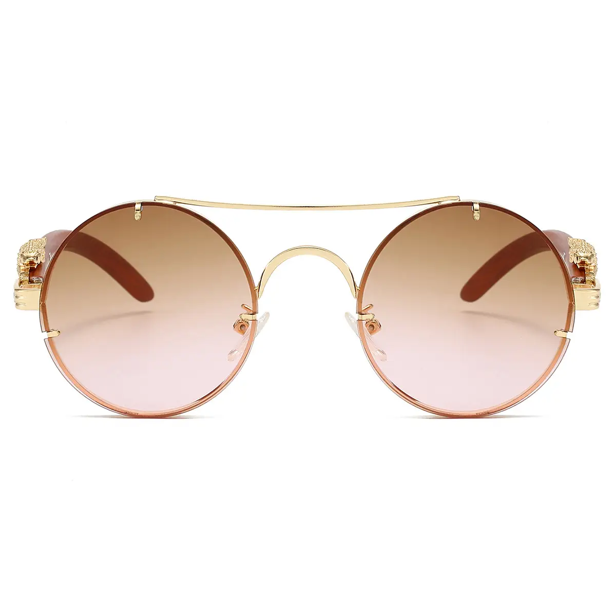European & American Retro Double Bridge Leopard Head Cross-Border Sunglasses for Men Women — feature 13
