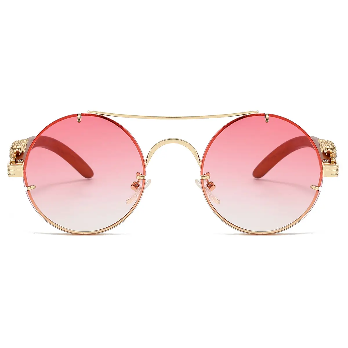 European & American Retro Double Bridge Leopard Head Cross-Border Sunglasses for Men Women — feature 17
