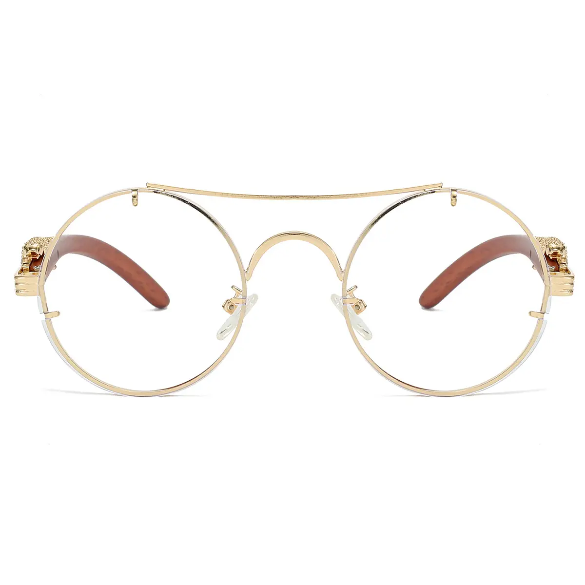 European & American Retro Double Bridge Leopard Head Cross-Border Sunglasses for Men Women — feature 19