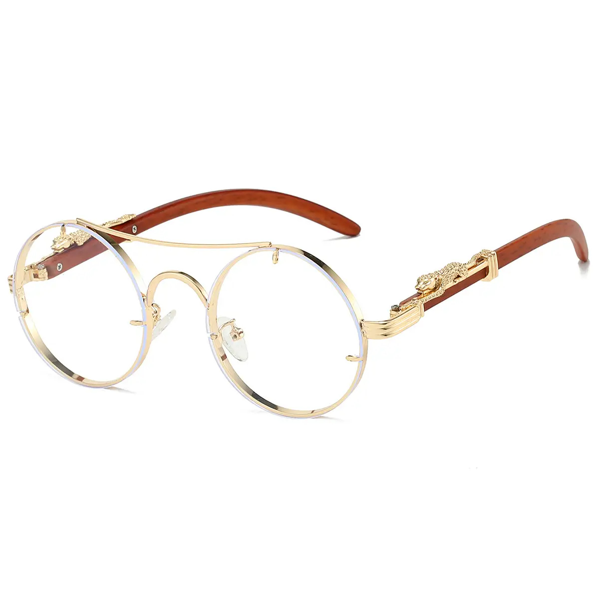 European & American Retro Double Bridge Leopard Head Cross-Border Sunglasses for Men Women — feature 20