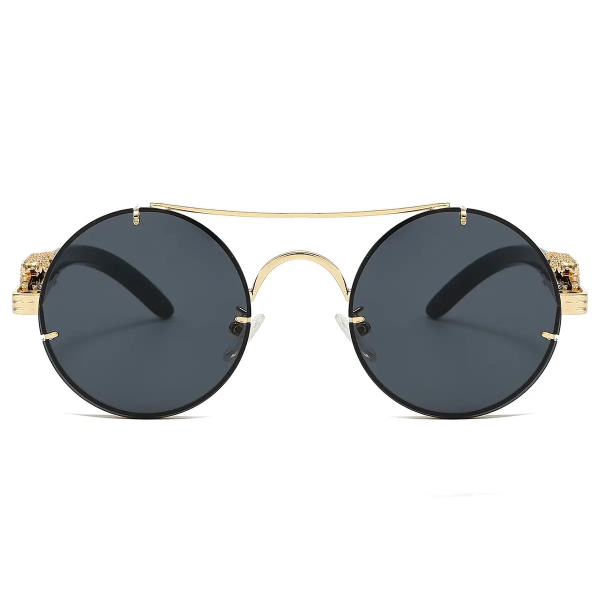 European & American Retro Double Bridge Leopard Head Cross-Border Sunglasses for Men Women — feature 3