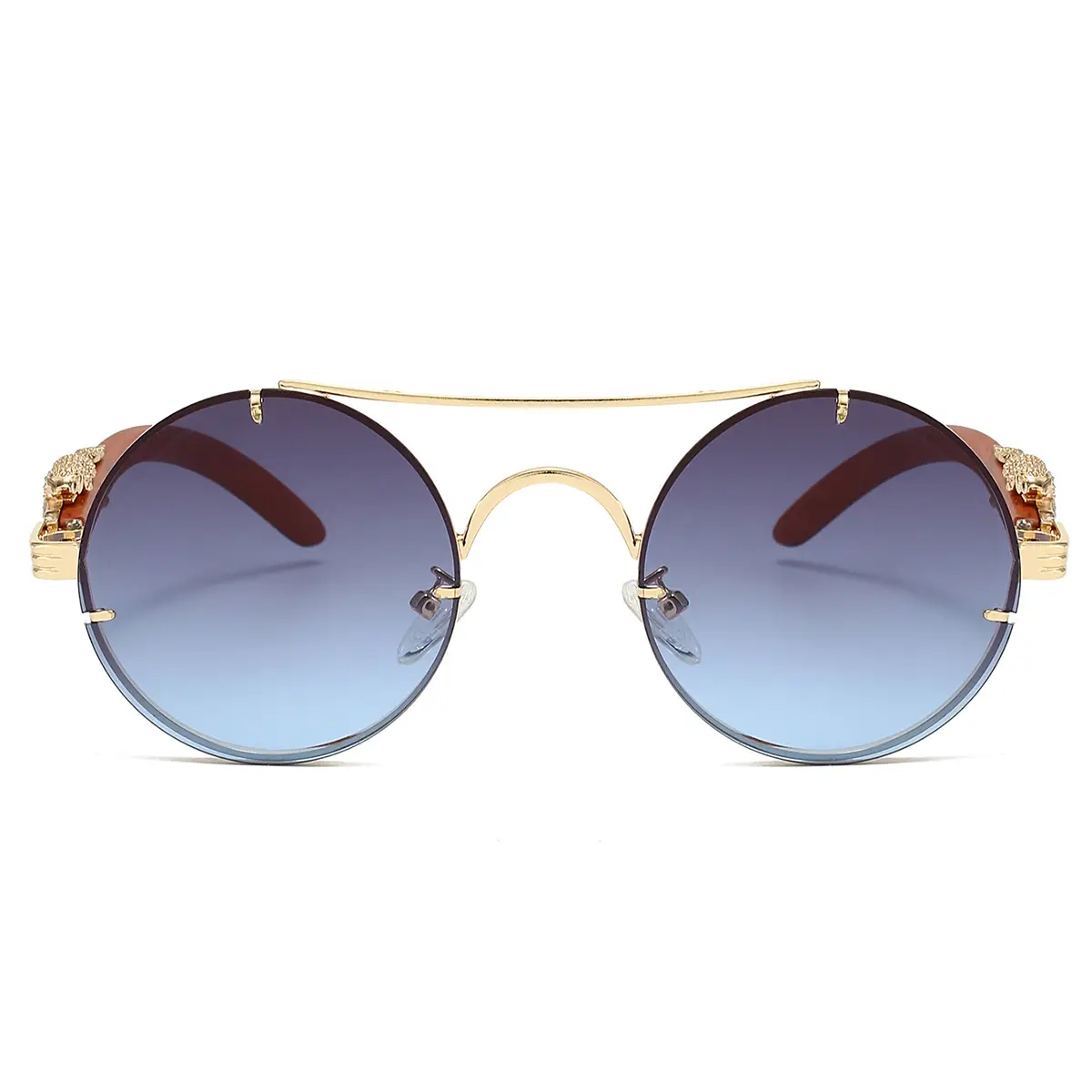 European & American Retro Double Bridge Leopard Head Cross-Border Sunglasses for Men Women — feature 9