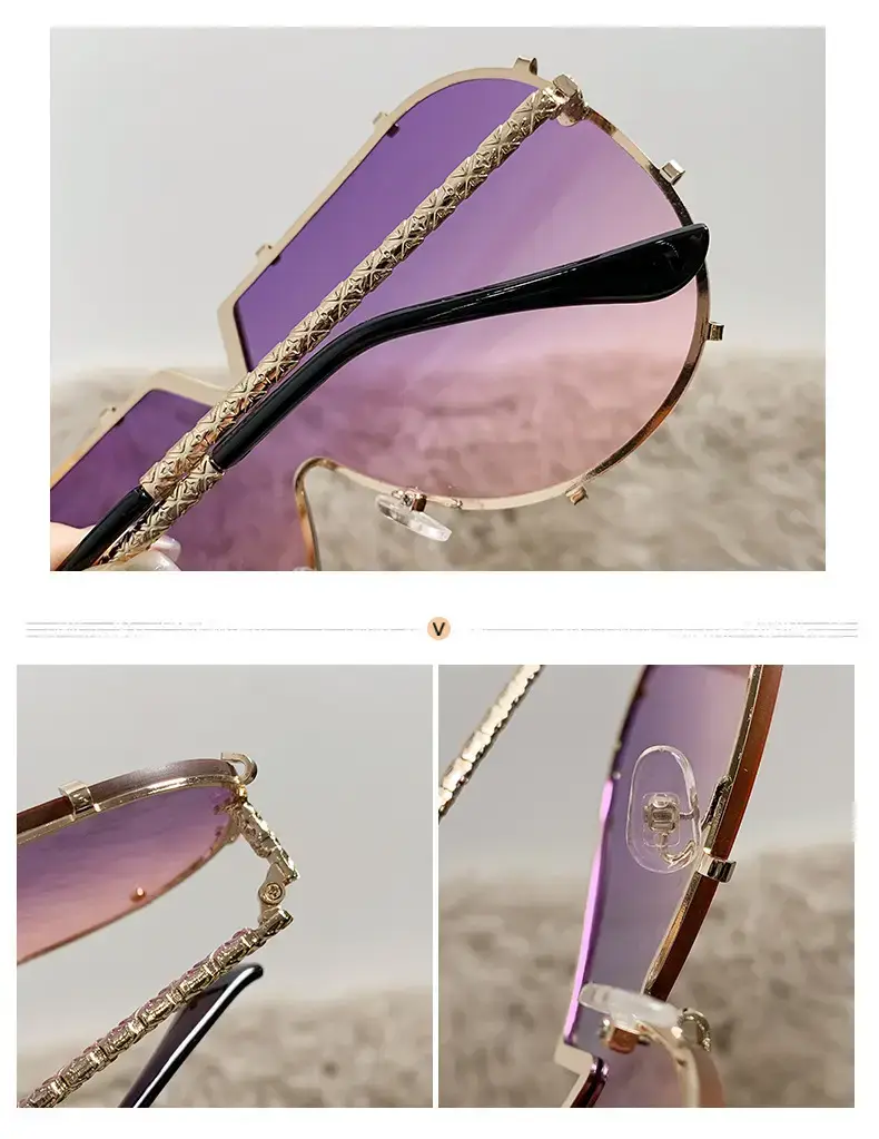 Women's Metal Frame Sunglasses with Colorful Lenses β feature 4