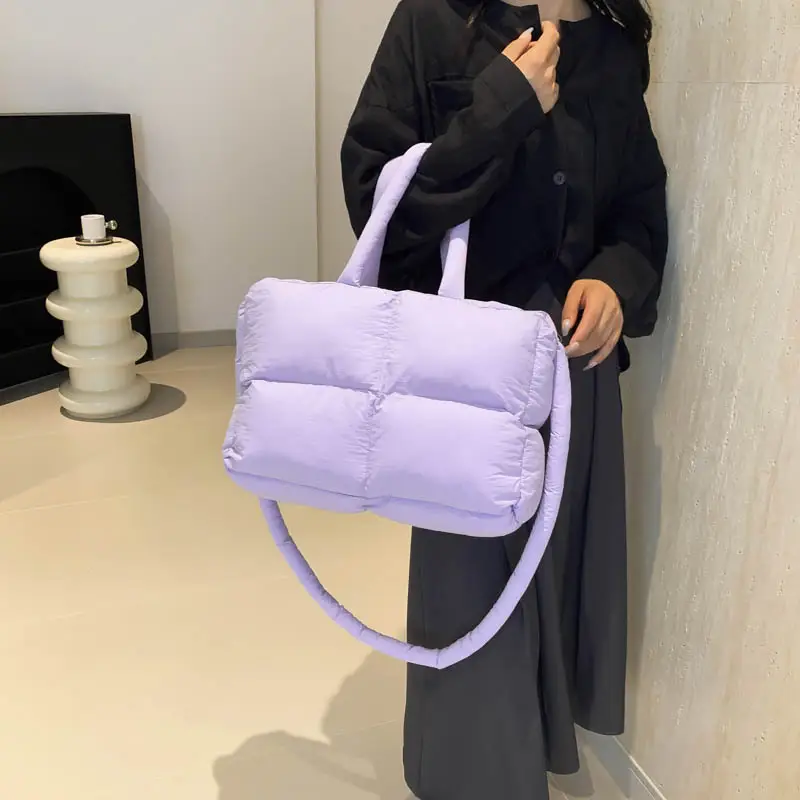White Cotton Pillow Bag for Women Shoulder Carry - Image 11