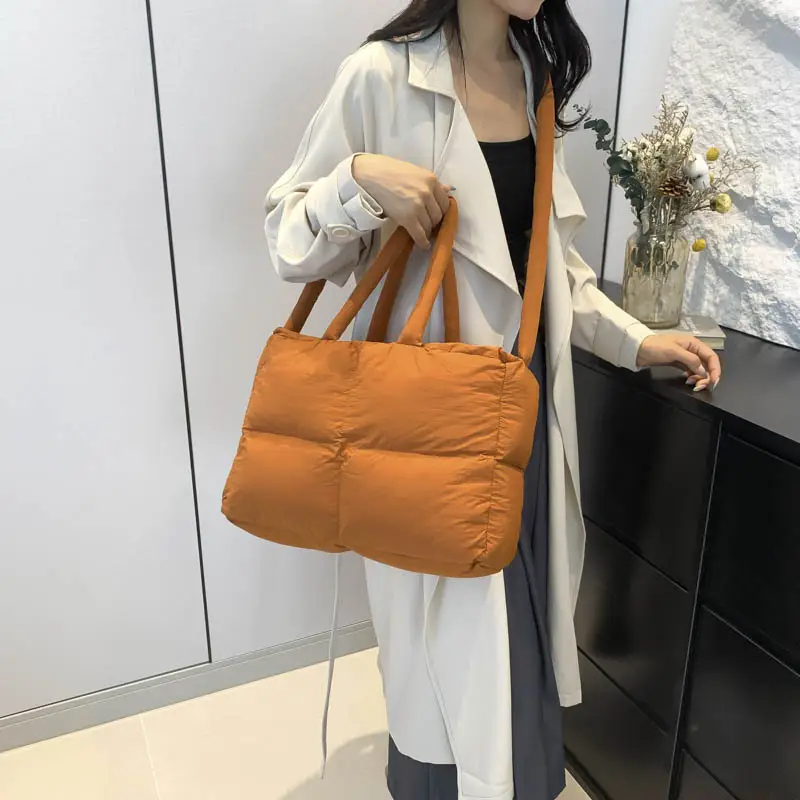 White Cotton Pillow Bag for Women Shoulder Carry - Image 12