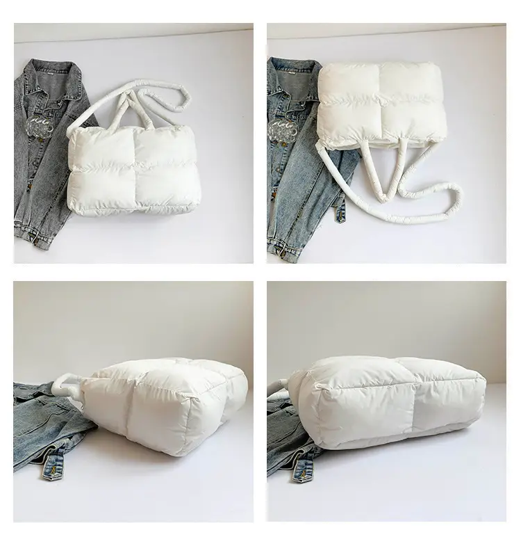 White Cotton Pillow Bag for Women Shoulder Carry — feature 11