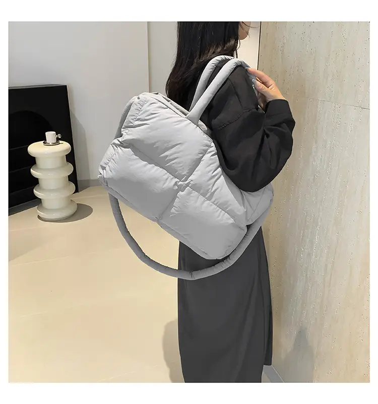 White Cotton Pillow Bag for Women Shoulder Carry — feature 22