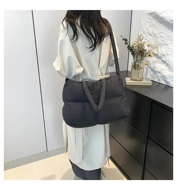 White Cotton Pillow Bag for Women Shoulder Carry — feature 29