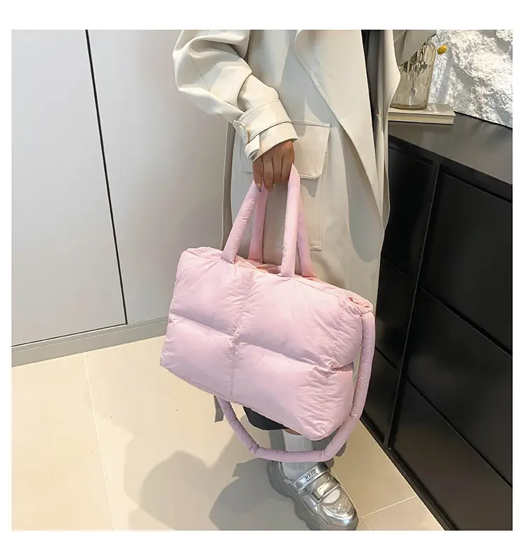 White Cotton Pillow Bag for Women Shoulder Carry — feature 34