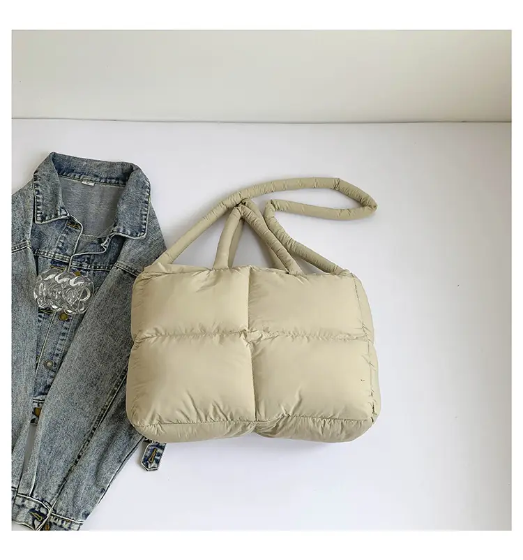 White Cotton Pillow Bag for Women Shoulder Carry — feature 45