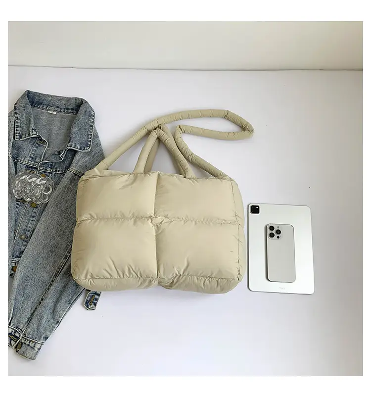 White Cotton Pillow Bag for Women Shoulder Carry — feature 49
