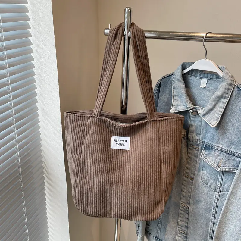 Corduroy Women's Shoulder Crossbody Bag Large Capacity — feature 21
