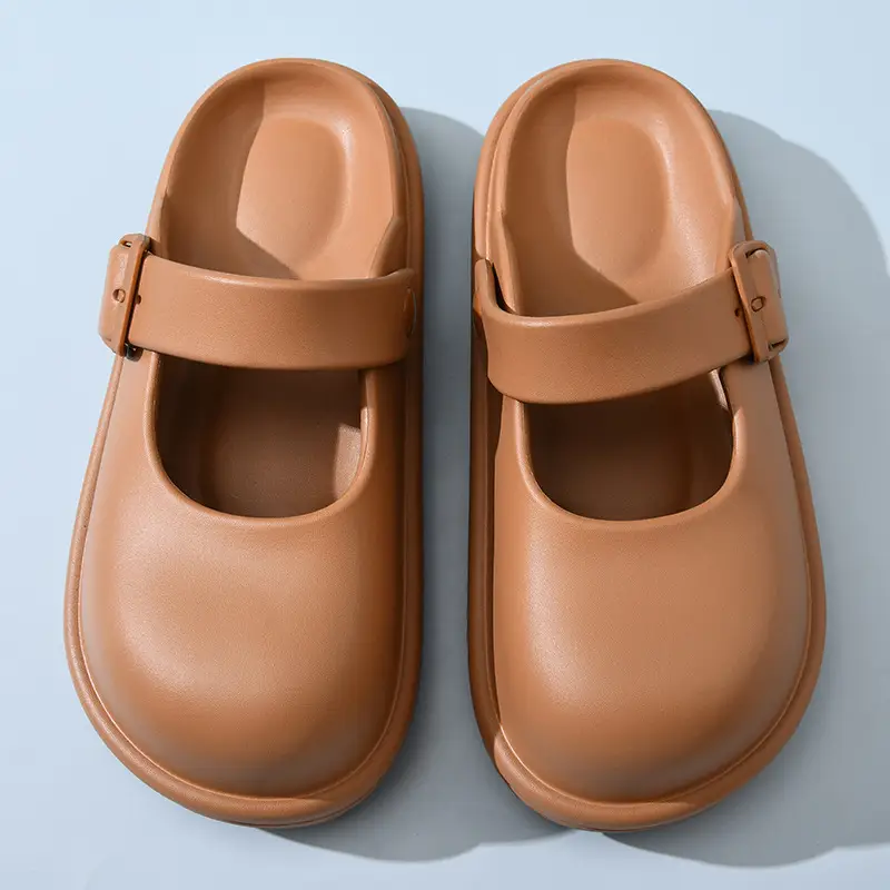Increased Thick Bottom Slippers Non-slip Outer Wear Summer EVA Baotou Slippers Cute Beach Deodorant Wear-resistant Mary Jane Sandals - Image 2