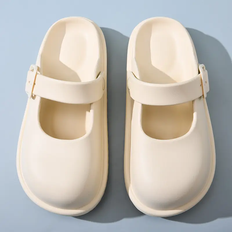 Increased Thick Bottom Slippers Non-slip Outer Wear Summer EVA Baotou Slippers Cute Beach Deodorant Wear-resistant Mary Jane Sandals - Image 3