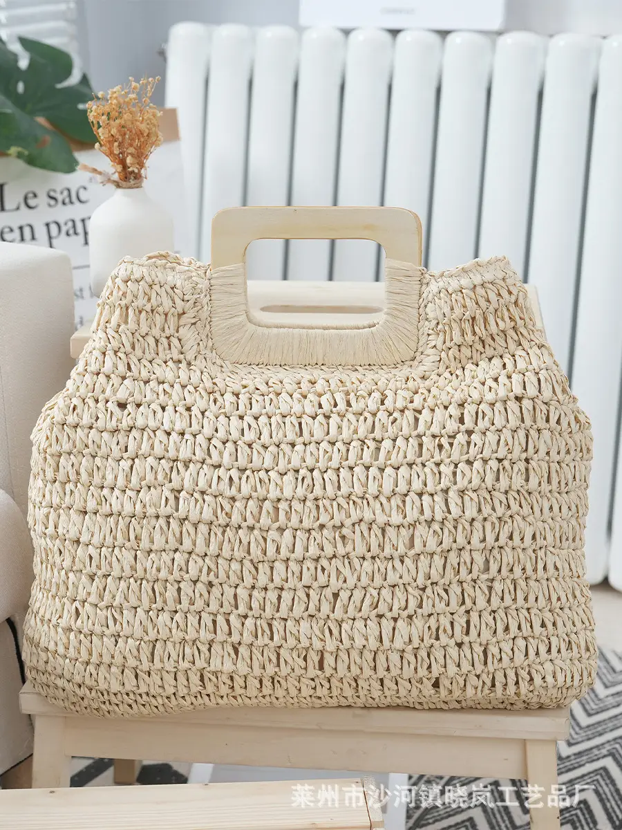 2024 Vintage Woven Straw Handbag Large Capacity - Image 6