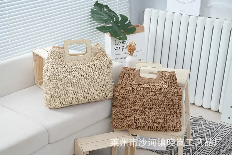2024 Vintage Woven Straw Handbag Large Capacity — feature 1
