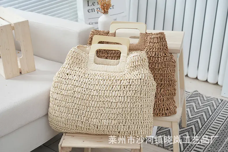 2024 Vintage Woven Straw Handbag Large Capacity — feature 2