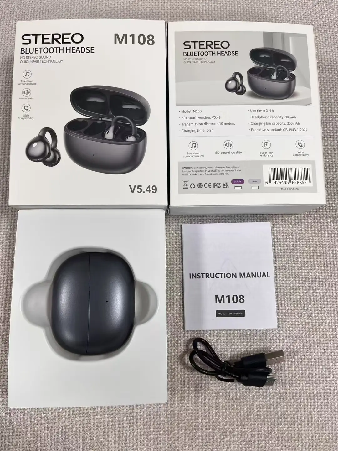 Long-Lasting M108 Bluetooth Earbuds with AI Translation & Touch Control — feature 10
