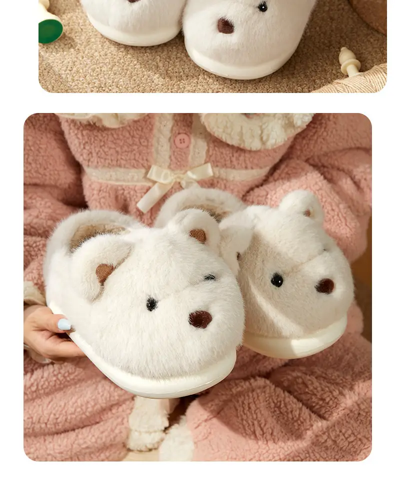 Qidan Shoe Factory Bag with Cotton Slippers Women's Winter Cute Home fleece-lined Warm Thickened Non-slip Couple's Cotton Shoes — feature 13