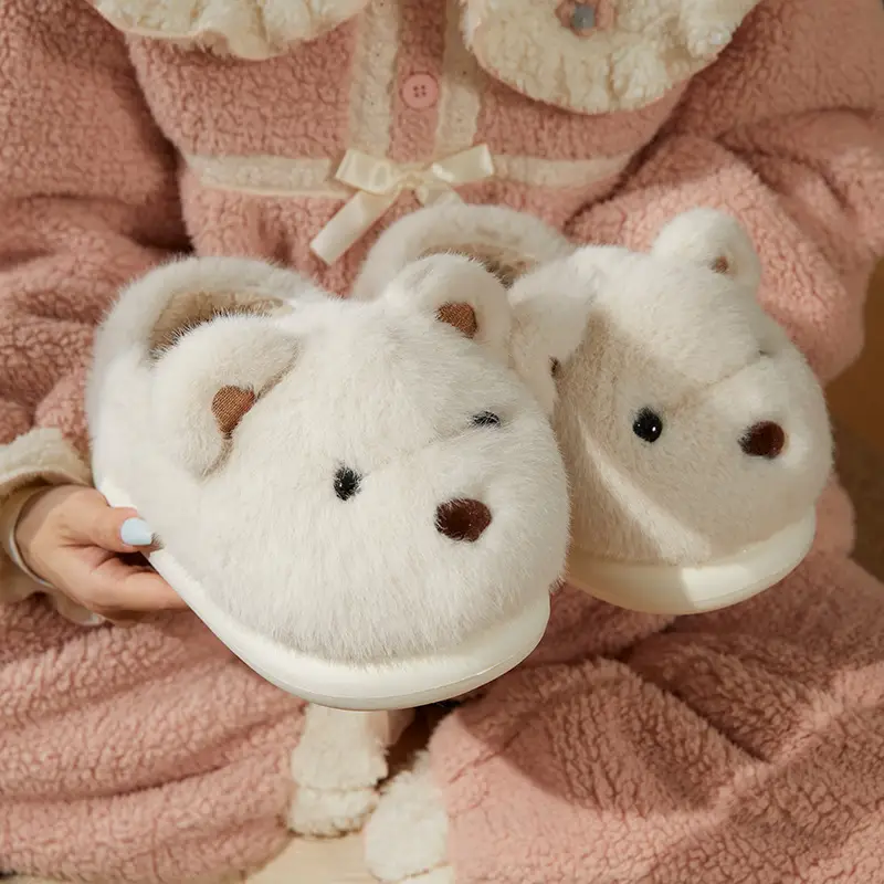 Qidan Shoe Factory Bag with Cotton Slippers Women's Winter Cute Home fleece-lined Warm Thickened Non-slip Couple's Cotton Shoes - Image 2