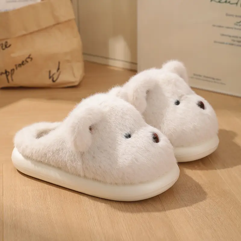 Qidan Shoe Factory Bag with Cotton Slippers Women's Winter Cute Home fleece-lined Warm Thickened Non-slip Couple's Cotton Shoes - Image 4