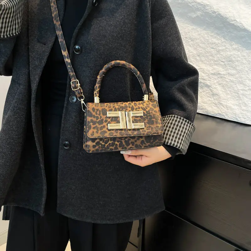 European Leopard Print Shoulder Crossbody Bag 2024 Winter - Image 9