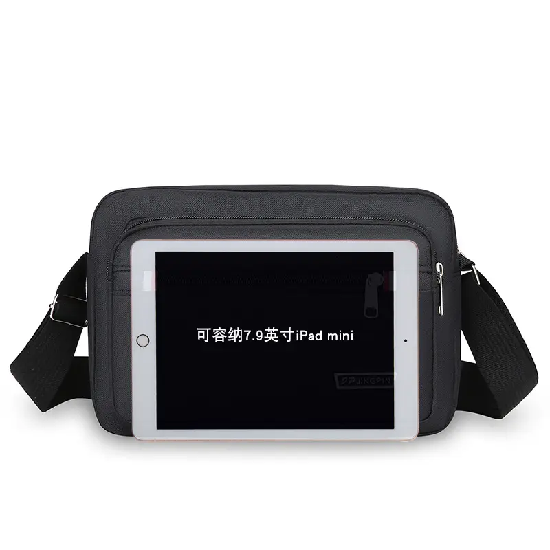 Men's Oxford Cloth Shoulder Bag Large Capacity Black - Image 6