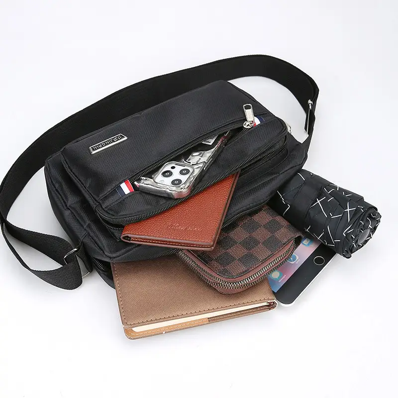Men's Oxford Cloth Shoulder Bag Large Capacity Black - Image 7
