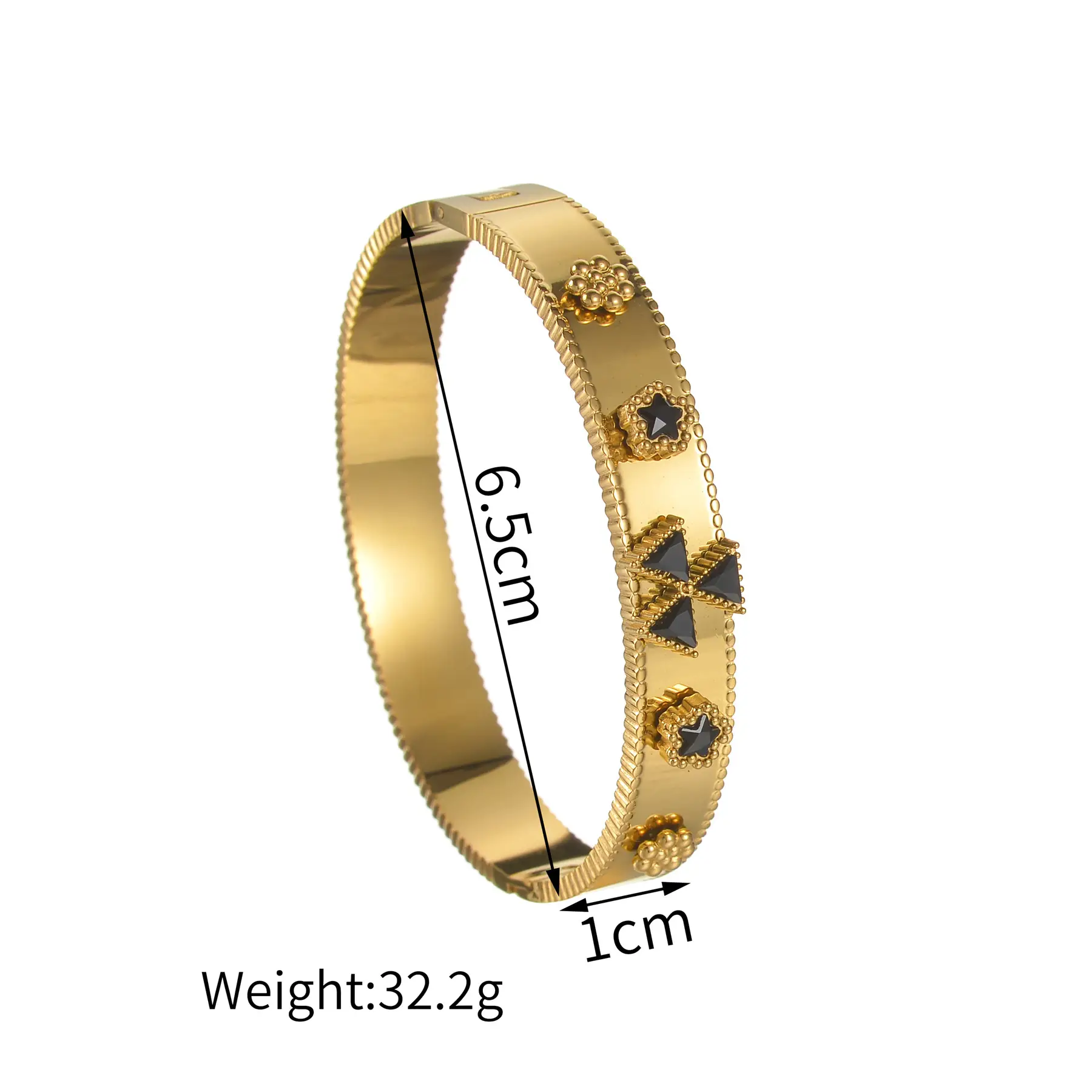 18K Gold Cross Bracelet with Zircon Stones - Image 5