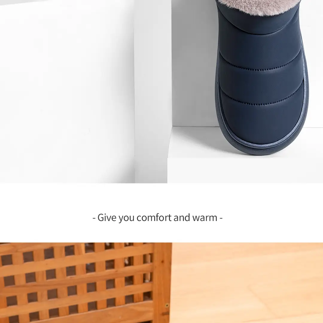 Jieliya Cotton Slippers for the Elderly Men's Winter Outer Wearing fleece-lined Warm Waterproof Non-slip Household Leather Cotton Shoes for Men — feature 17