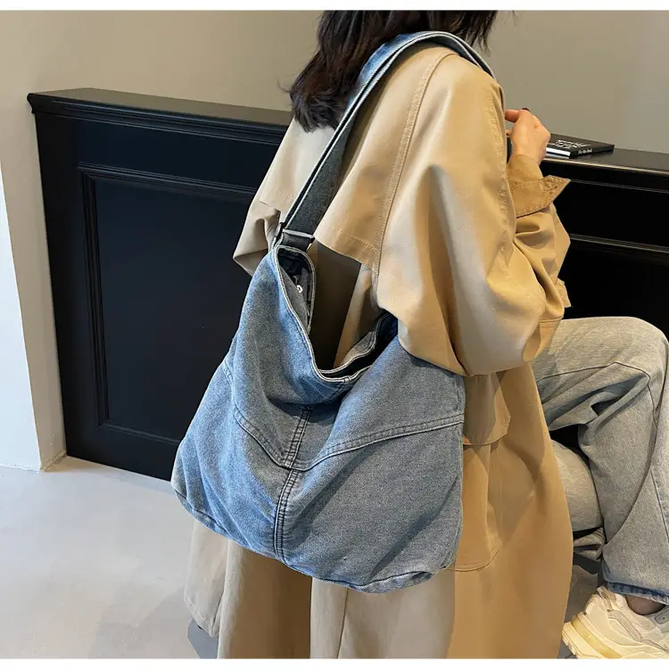 Washed Denim Crossbody Bag Large Capacity Korean Style — feature 25