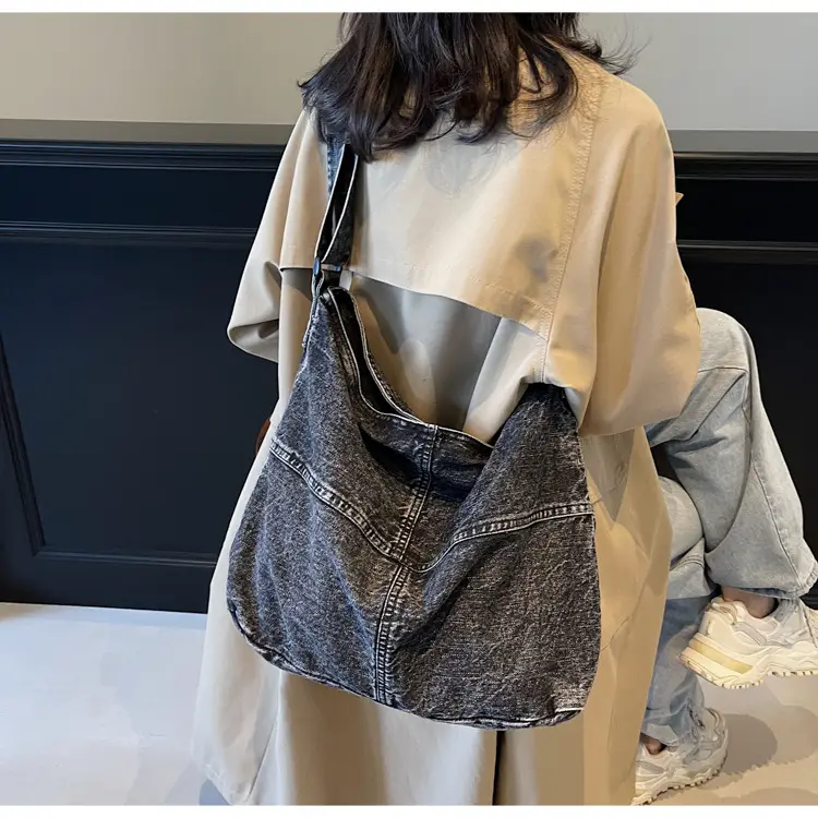 Washed Denim Crossbody Bag Large Capacity Korean Style — feature 28