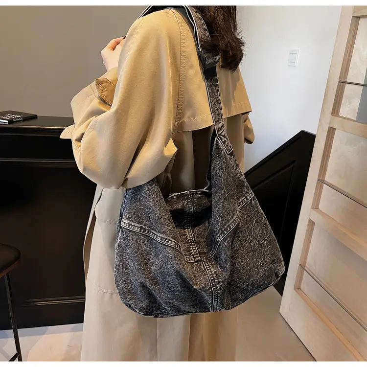 Washed Denim Crossbody Bag Large Capacity Korean Style — feature 30