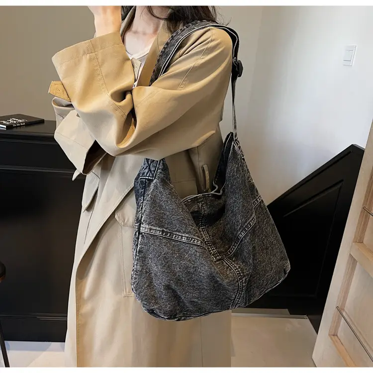 Washed Denim Crossbody Bag Large Capacity Korean Style — feature 31