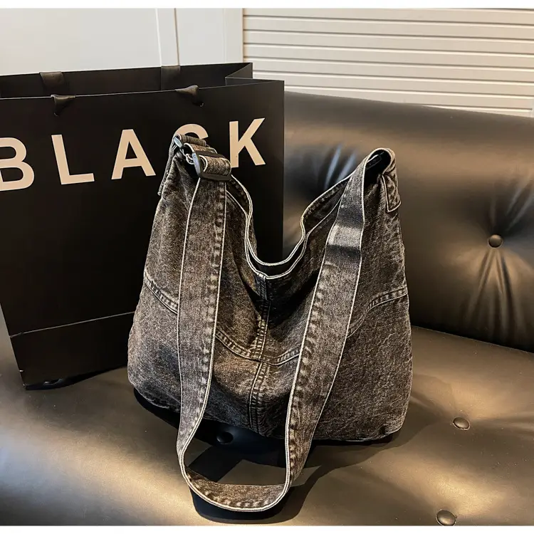 Washed Denim Crossbody Bag Large Capacity Korean Style — feature 32