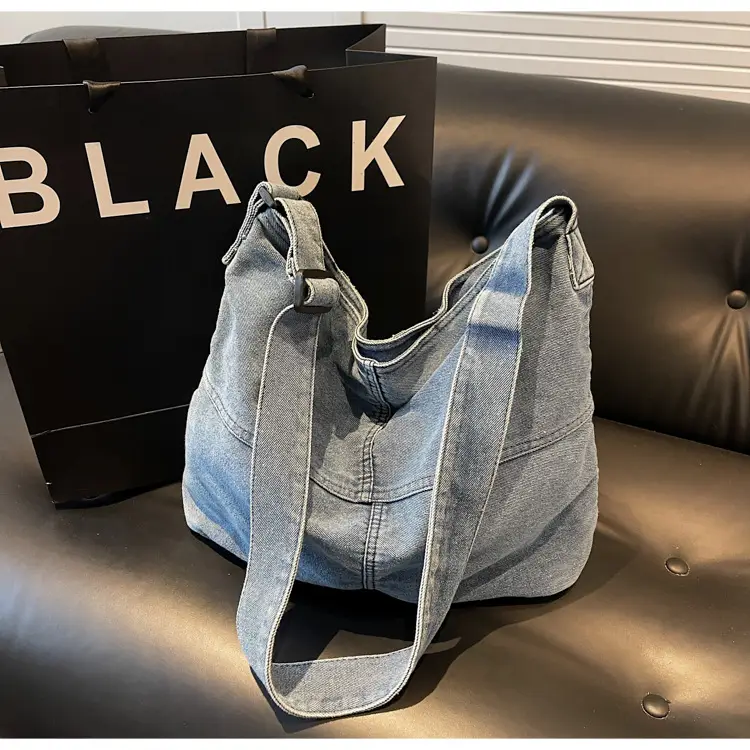 Washed Denim Crossbody Bag Large Capacity Korean Style — feature 33