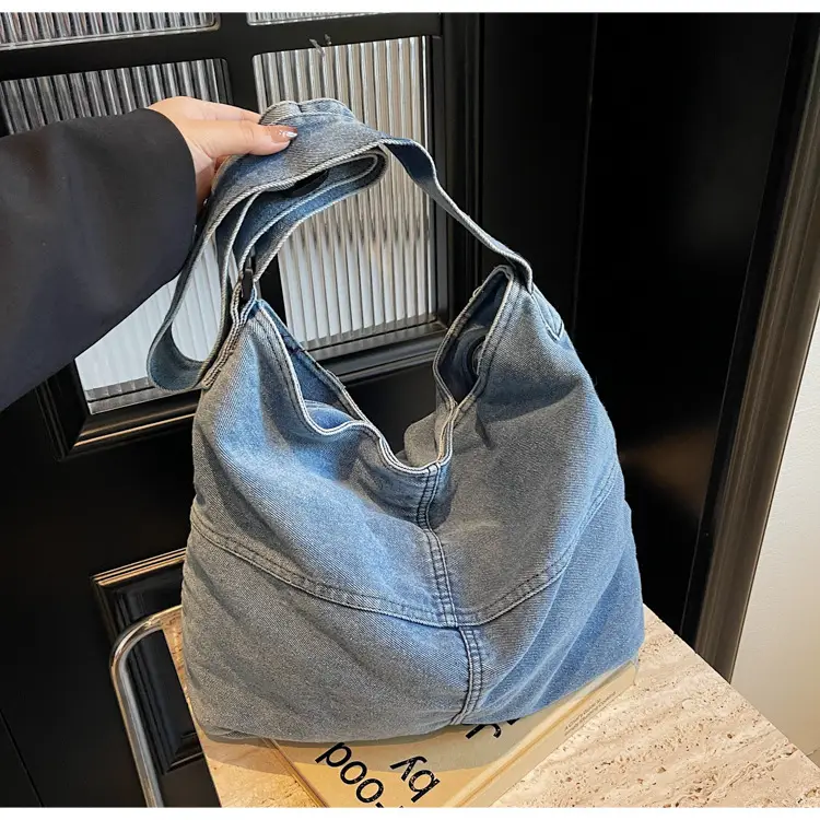 Washed Denim Crossbody Bag Large Capacity Korean Style — feature 35