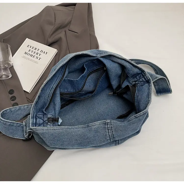 Washed Denim Crossbody Bag Large Capacity Korean Style — feature 37