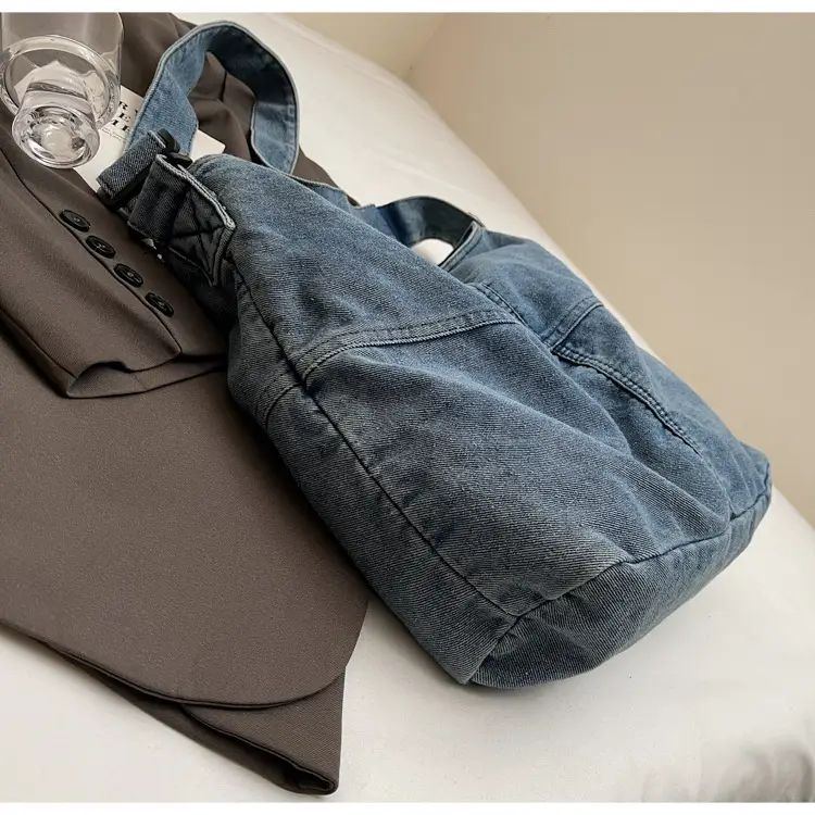 Washed Denim Crossbody Bag Large Capacity Korean Style — feature 41