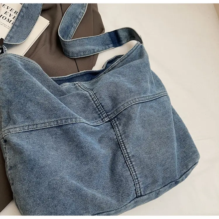 Washed Denim Crossbody Bag Large Capacity Korean Style — feature 43