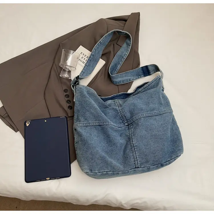 Washed Denim Crossbody Bag Large Capacity Korean Style — feature 46