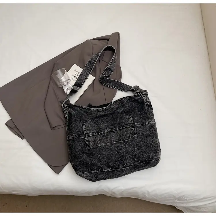 Washed Denim Crossbody Bag Large Capacity Korean Style — feature 49