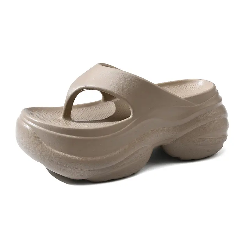 8CM Height-Increased Thick-Bottom Flip-Flops Women's Summer Outfit Breathable Beach Non-Slip Slippers High-End Wear-Resistant Sandals