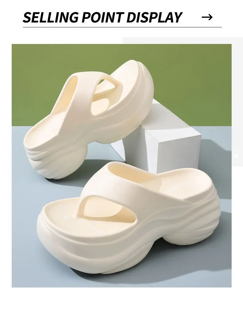 8CM Height-Increased Thick-Bottom Flip-Flops Women's Summer Outfit Breathable Beach Non-Slip Slippers High-End Wear-Resistant Sandals — feature 14