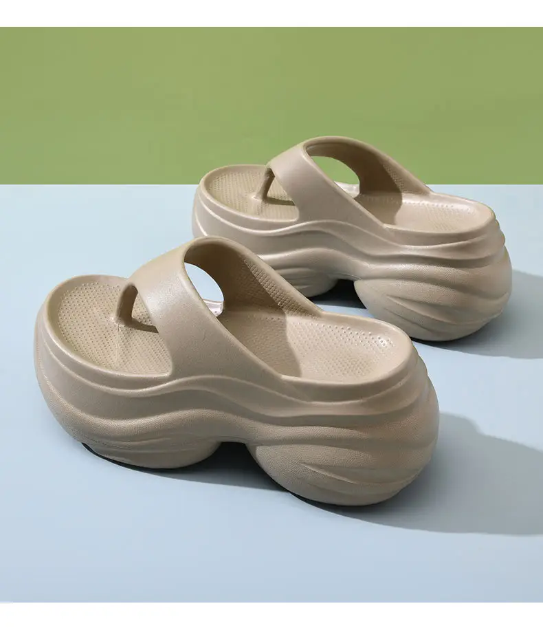 8CM Height-Increased Thick-Bottom Flip-Flops Women's Summer Outfit Breathable Beach Non-Slip Slippers High-End Wear-Resistant Sandals — feature 19