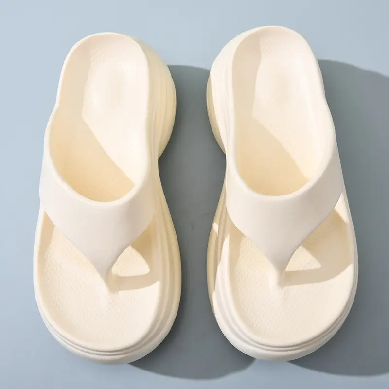 8CM Height-Increased Thick-Bottom Flip-Flops Women's Summer Outfit Breathable Beach Non-Slip Slippers High-End Wear-Resistant Sandals