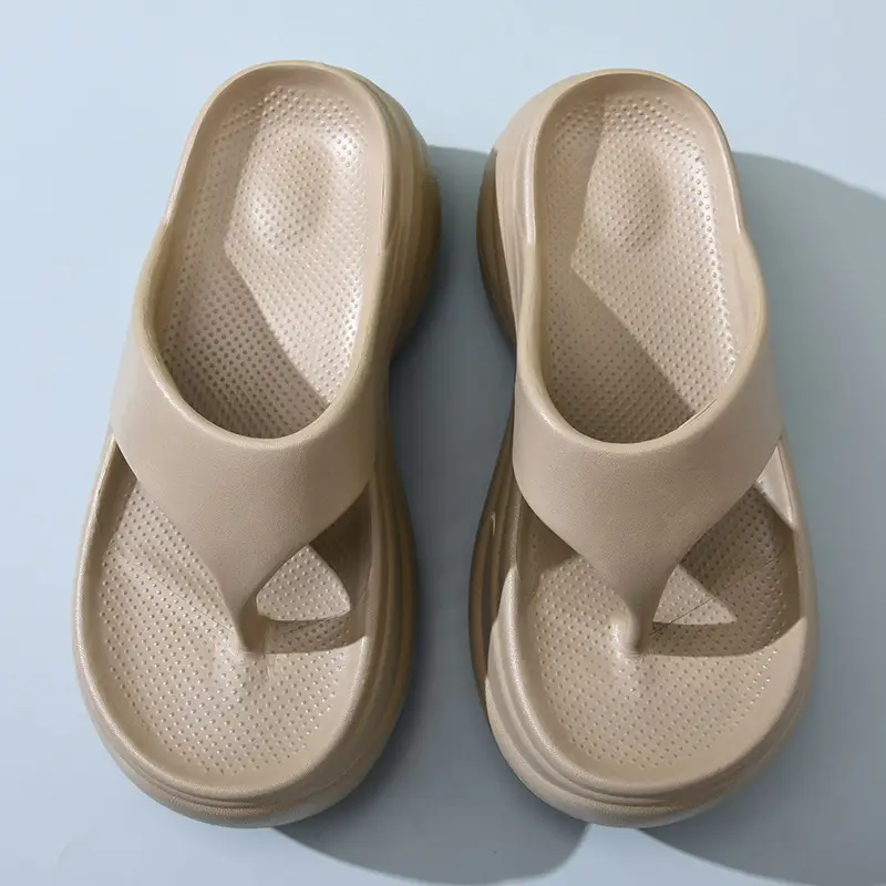 8CM Height-Increased Thick-Bottom Flip-Flops Women's Summer Outfit Breathable Beach Non-Slip Slippers High-End Wear-Resistant Sandals